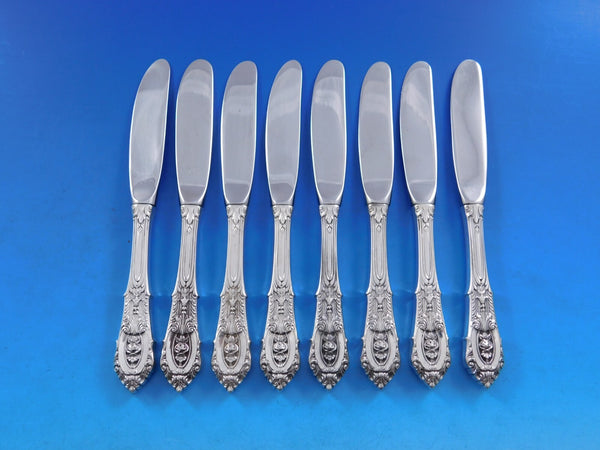 Rose Point by Wallace Sterling Silver Butter Spreader HH Modern Set 8 pcs 6 1/4"
