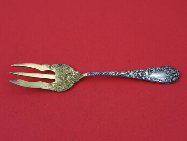 Chrysanthemum by Durgin Sterling Silver Pastry Fork 3-Tine GW 6 1/4" Unusual