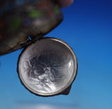 Asian .950 Silver Pill Box with Multi-Colored Enamel 5/8" x 1" .43 ozt. (#6856)