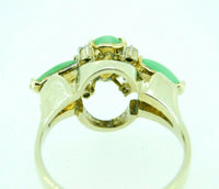 14k Yellow Gold Jade and Diamond Ring (#J4388)