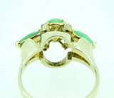 14k Yellow Gold Jade and Diamond Ring (#J4388)