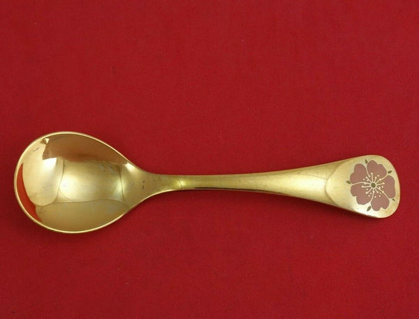 Georg Jensen Sterling Silver Annual Spoon Vermeil w/ Enamel Wild Rose 1976 6"