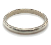 14k White Gold Wedding Band Scalloped and Beaded Size 6.5 Jewelry (#J5987)