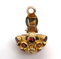 18k Yellow Gold Sputnik Earrings with Gemstones Jewelry (#J6268)