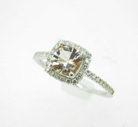 14k Gold Cushion Cut Peach Genuine Natural Morganite Ring with Diamonds (#J5116)