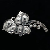 Sterling Kalo Three Leaf Medium Pin w/ Beads Handwrought by Bjarne Axness #J6832