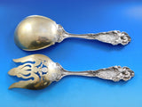 Love Disarmed by Reed & Barton Sterling Salad Serving Set Pierced GW OLD 11"