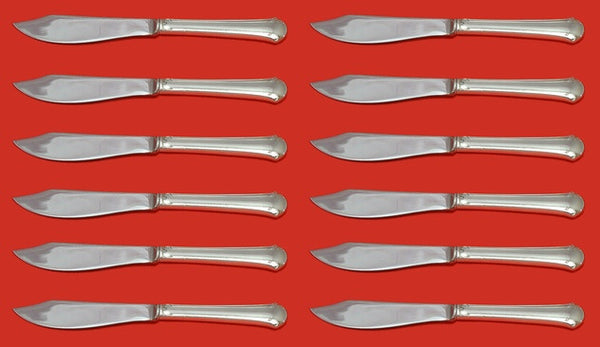 Chippendale by Towle Sterling Silver Fish Knife Custom Set 12 pieces 8 1/4"