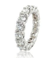 18k White Gold 4.38 Carat TW Genuine Natural Diamond Eternity Band Ring (#J6911)