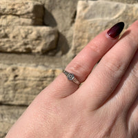 14k White Gold Child's Genuine Natural Diamond Hand Engraved Ring (#J6308)