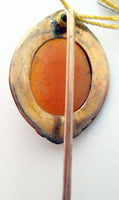 10k Gold Shell Genuine Natural Cameo Stick Pin Jewelry (#J2667)
