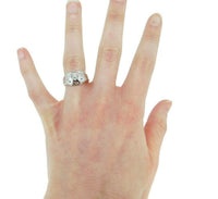 18k White Gold Art Deco 1/2ct Genuine Natural Diamond Men's Ring (#J4636)