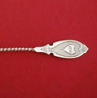 Coin Silver Preserve Spoon with Shell Bowl Engine Turned 7 1/4" Serving