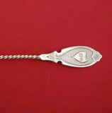 Coin Silver Preserve Spoon with Shell Bowl Engine Turned 7 1/4" Serving