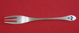 Korean Sterling Silver Dessert Fork with Blue and White Flowers 5 3/4" Heirloom