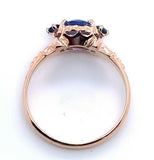 10k Rose Gold Victorian .79ct Total Weight Genuine Natural Sapphire Ring #J5177