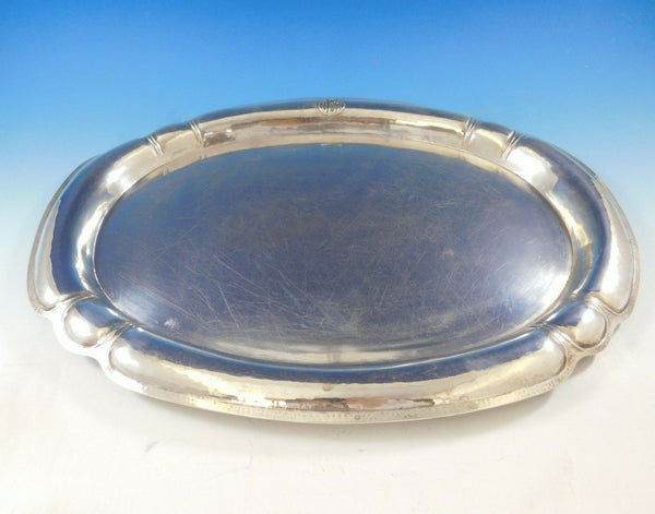 Art Silver Shop Chicago Sterling Silver Tea Tray Oval Handmade Arts Crafts #3360