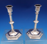 Wm. Hutton and Sons English Victorian Sterling Silver Candlestick Pair (#8433)