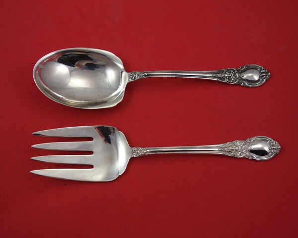 American Victorian by Lunt Sterling Silver Salad Serving Set 2pc AS Orig 8 5/8"