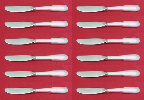 Old English Tipt By Gorham Sterling Silver Butter Spreader HH Modern Set 12 pcs
