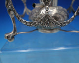 Dutch .833 Silver Warming Stand with Burner Cast Figural Faces Swags Birds #6534