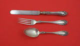 Rose by Wallace Sterling  Junior Set 3-pc Knife 7 1/2" fork 6 1/8" spoon 5 1/4"