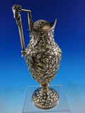 Repousse by AE Warner Coin Silver Tea Set 5 pc Samovar Birds Monkey Lion #8648