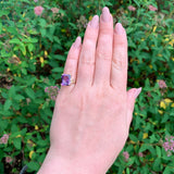 14k Yellow Gold 5.79 Carat Genuine Natural Amethyst Ring Size 6.25 (#J7614)