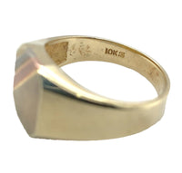 10k Yellow Gold Men's Signet RIng w/Rose Gold White Gold Bands Size 10.5 #J7005