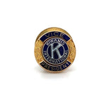 10k Yellow Gold Kiwanis Tie Tack Lapel Pin with Blue White Enamel (#J6257)