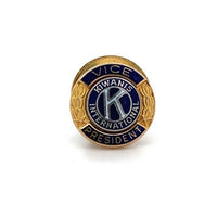 10k Yellow Gold Kiwanis Tie Tack Lapel Pin with Blue White Enamel (#J6257)