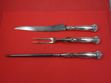 Carnation by Wallace Sterling Silver Roast Carving Set 3-pc knife 14" fork 11"