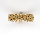 14k Yellow Gold Daisy Flower Eternity Wedding Band Size 7.25 Jewelry (#J6283)