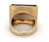 14k Gold Mid Century Modern Genuine Natural Smoky Quartz Ring Size 4.5 (#J6609)