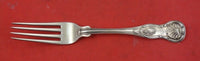 Kings by Bailey & Kitchen fancy back Coin Silver Dinner Fork 7 3/4"