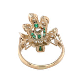 14k Yellow Gold 1.50 Carat TW Diamond Ring Bouquet of Flowers Size 6 (#J7015)
