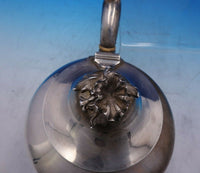 MW Galt Brothers Coin Silver Tea Pot Greek Key Border 3-D Flower Finial (#3924)