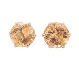Platinum 3.17 Carat TW Precious Genuine Natural Topaz Stud Earrings (#J6994)
