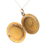 10k Yellow Gold Round Locket with Genuine Natural Diamond in Starburst (#J6433)