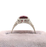 2.30ct Genuine Natural Garnet Filigree 10k White Gold Ring Jewelry (#J5774)