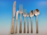 Chased Classic by Lunt Sterling Silver Flatware Set for 12 Service 94 pcs Dinner