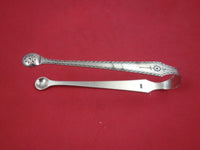 English Victorian Sterling Silver Sugar Tong by WC. fancy engraved handle 5 1/4"