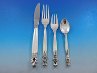 Acorn by Georg Jensen Sterling Silver Dinner Flatware Set 12 Service 89 Pieces