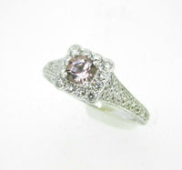 14k Gold .62ct Asscher Pink Genuine Natural Morganite and Diamond Ring (#J5102)