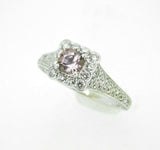 14k Gold .62ct Asscher Pink Genuine Natural Morganite and Diamond Ring (#J5102)