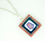 Jim Kaufmann Sterling Rhodochrosite Genuine Natural Opal Inlay Pendant (#J5032)