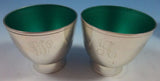 Towle Sterling Silver Punch Bowl and Cups with Turquoise Enamel 9pc set (#1392)