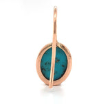 14k Rose Gold 4.45ct TW Genuine Natural Kingman Turquoise Drop Earrings (#J6114)