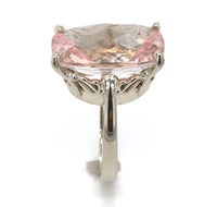 14k White Gold Large 10.85 Carat Genuine Natural Morganite Ring (#J6548)