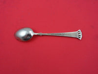Egon Lauridsen Danish Sterling Demitasse Spoon vermeil w/ blue enamel 3 7/8"